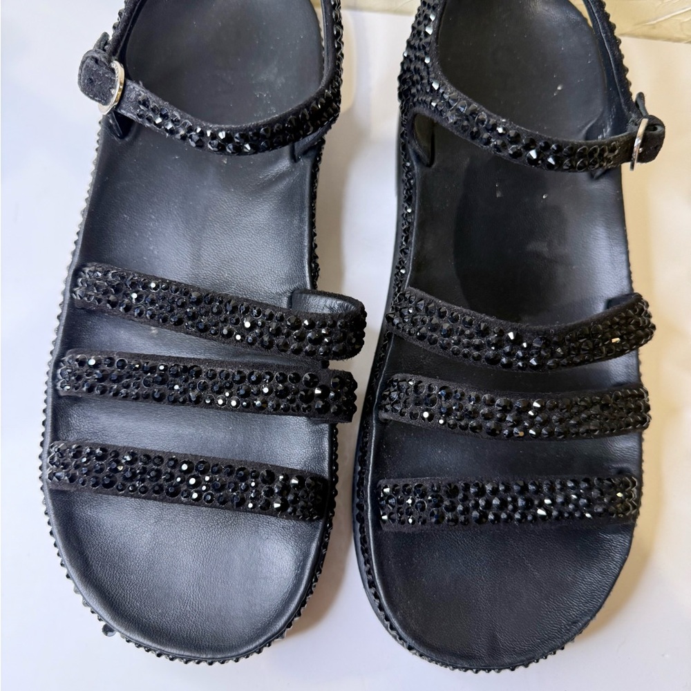 CHANEL Black Embellished Sandals - Picture 1 of 9